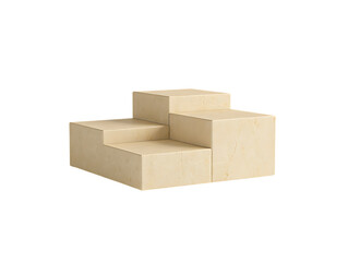 Beige Marble Steps Product Display Minimalist Modern Three-Tiered Platform Mockup