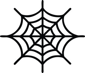 Elegant black spider on a star-shaped winter web vector illustration, perfect for Christmas or Halloween design decoration