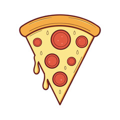 Delicious Pizza Slice Vector with Melting Cheese and Pepperoni.