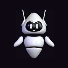 Robot 3D Female Cute Floating