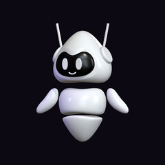 Robot 3D Female Cute Floating