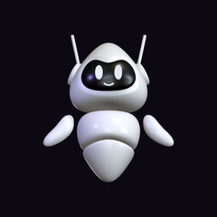 Robot 3D Female Cute Floating