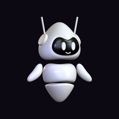 Robot 3D Female Cute Floating