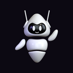Robot 3D Female Cute Floating