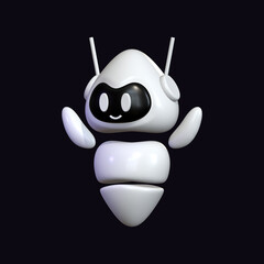 Robot 3D Female Cute Floating