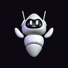 Robot 3D Female Cute Floating