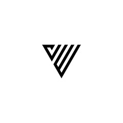 vw letter vector logo abstract