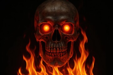 A Skull's Gaze Over Darkness