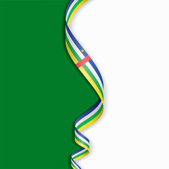 Central African Republic flag wavy abstract background layout. Vector illustration.