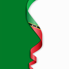 Saint Kitts and Nevis flag wavy abstract background layout. Vector illustration.