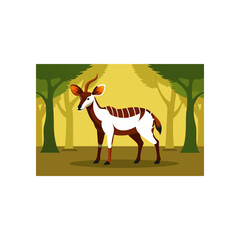 bongo antelope standing in dappled forest light