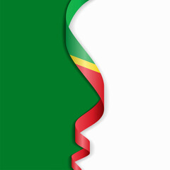 Congolese flag wavy abstract background layout. Vector illustration.