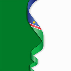 Namibian flag wavy abstract background layout. Vector illustration.