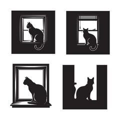 A curious cat gazes out from a sunlit window pane