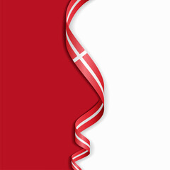 Danish flag wavy abstract background layout. Vector illustration.
