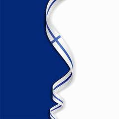 Finnish flag wavy abstract background layout. Vector illustration.