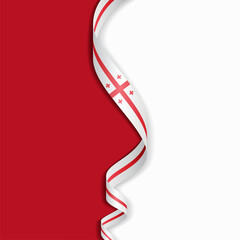 Georgian flag wavy abstract background layout. Vector illustration.