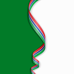 Gambian flag wavy abstract background layout. Vector illustration.