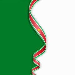 Surinamese flag wavy abstract background layout. Vector illustration.