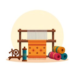 National Handloom Day isolated transparent background handwoven fabric natural fibers weaving tradition craftsmanship cultural heritage sustainable ecofriendly