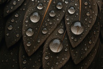 Fototapeta premium A Study in Water Droplets on Feathers