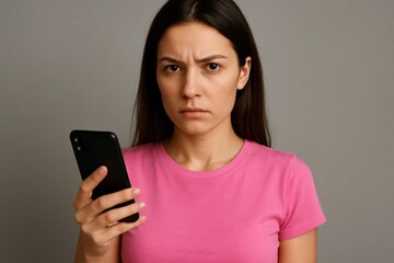 Fototapeta premium A Woman's Struggle with Social Media