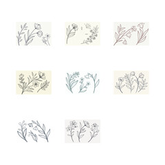 Minimalist Botanical Line Art Collection with Delicate Floral and Leaf Designs