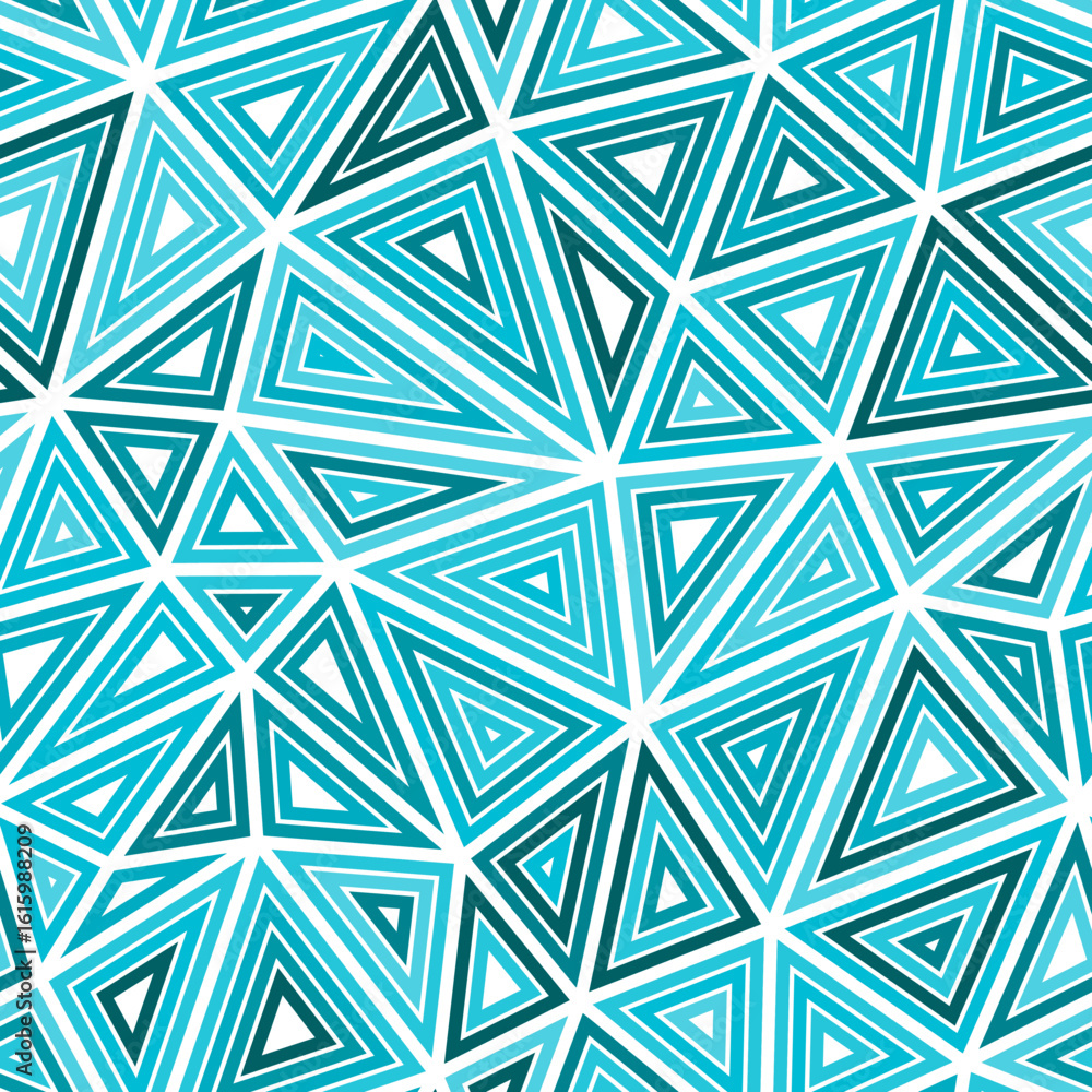 Poster mosaic background. large triangles size. multiple repeated inner triangles. mono tone colored style.