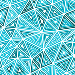 Mosaic background. Large triangles size. Multiple repeated inner triangles. Mono tone colored style. Repeatable pattern. Artistic vector tiles. Seamless vector illustration.