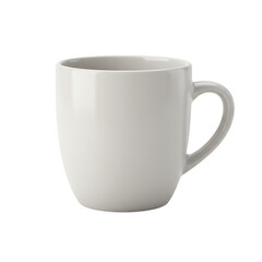 Minimalist light gray mug isolated for hot drink on transparent background