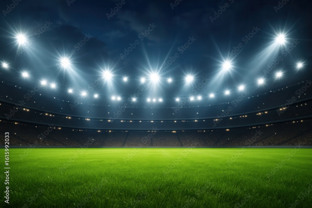 Aufkleber under the night sky, the stadium is bathed in a dazzling array of lights, creating an atmosphere of 