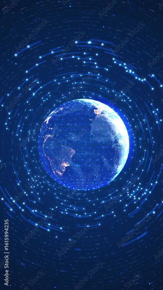 Poster global network connection. big data social network connection. world map point line of global busine
