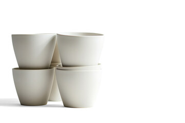 Stack of Speckled Ceramic Bowls on Place-mat on a transparent background 