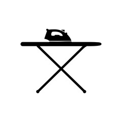 Ironing board silhouette icon vector flat design.