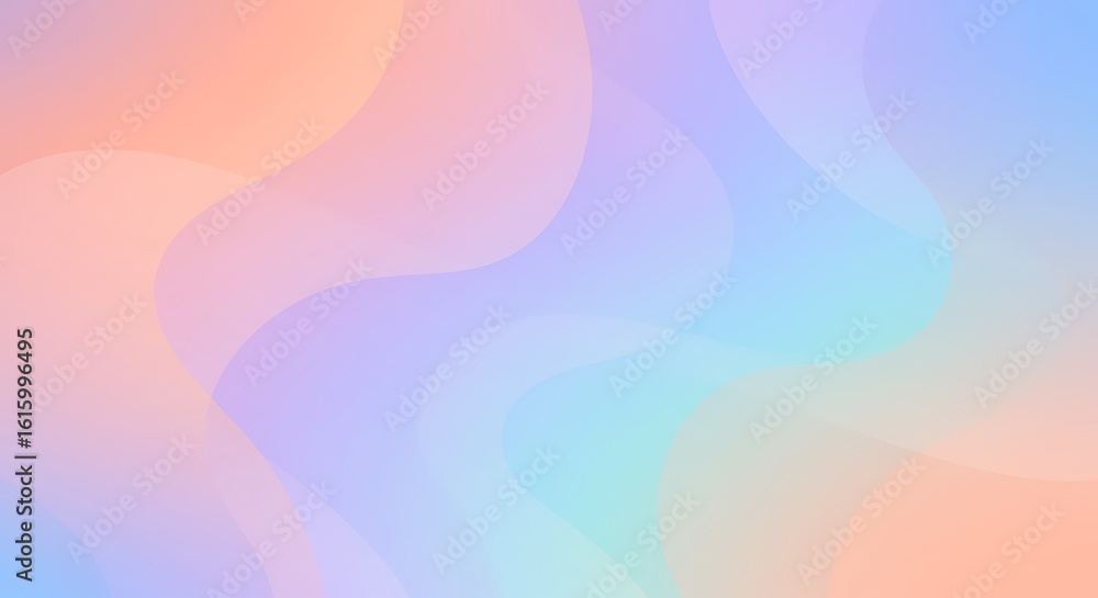 Aufkleber ethereal smooth waves and soft color transitions in a contemporary abstract background art - fluid p