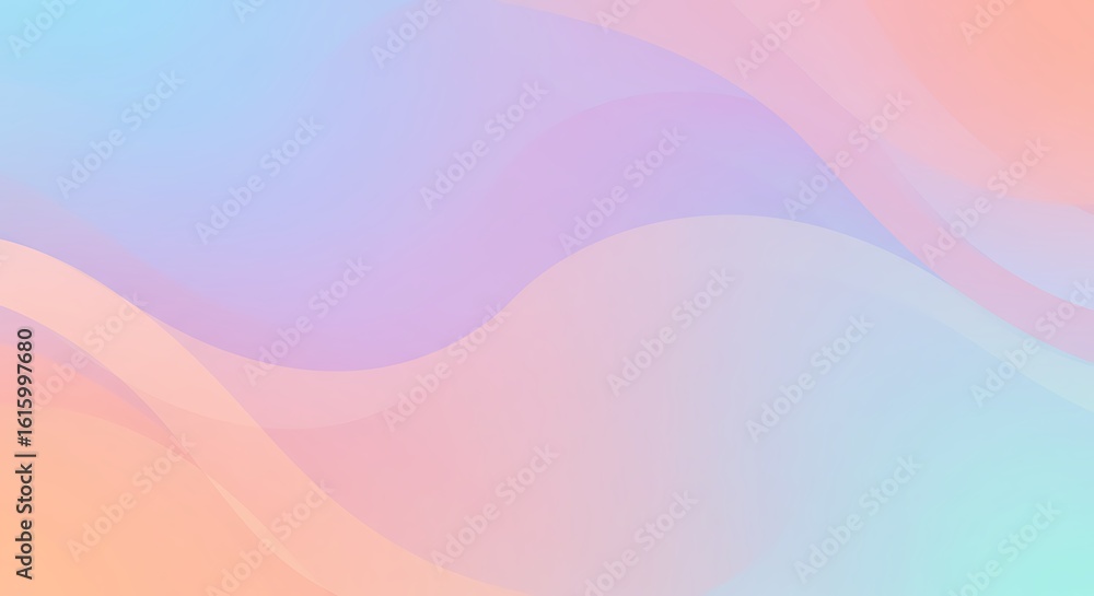 Aufkleber soft pastel gradient background with smooth flowing waves. abstract digital art with a serene and mo