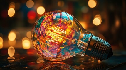 a colorful and transparent glass bulb