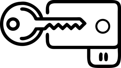 keycard access vector icon on white or transparent background. Smart home Stroke icon collections. Editable Stroke icon collection Outline icon.