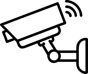 security camera vector icon on white or transparent background. Smart home Stroke icon collections. Editable Stroke icon collection Outline icon.