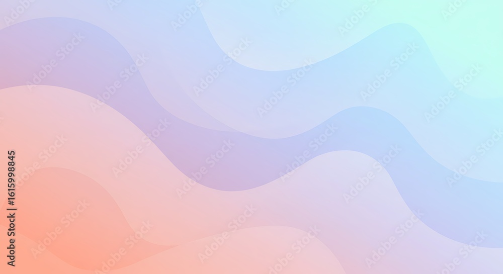 Aufkleber fluid pastel gradient waves creating a soft, abstract background. modern layered design with smooth,