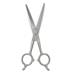 Sharp silver scissors cutting equipment stationery tool isolated on transparent background
