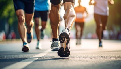 Fototapeta premium Marathon runner running in the sun