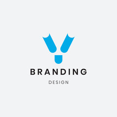 Branding identity corporate business "V"logo template
