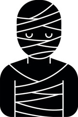 Spooky mummy silhouette with fangs