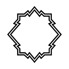 Tribal angular frame silhouette with bold corners in artistic geometric vector style