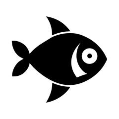 Streamlined fish icon in flat silhouette style with clean body and elegant fins