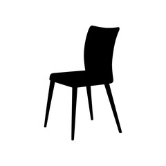 Minimalist dining chair silhouette with slim legs and clean seat in modern vector style