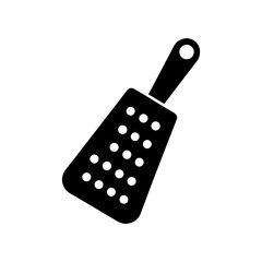 Kitchen hand grater with ergonomic handle in minimalist black silhouette vector style