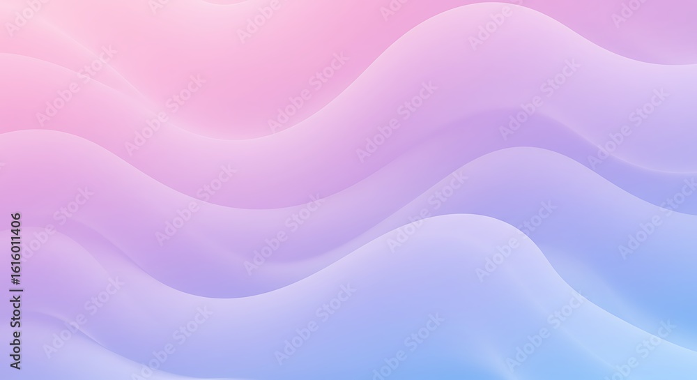 Poster soft pastel gradient background with smooth, flowing wave shapes. a modern, abstract design concept.