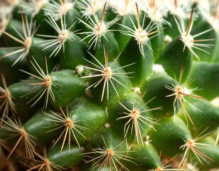 Close-up of cactus spines and pads